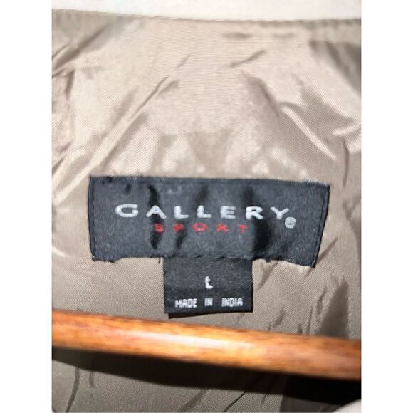 Tan Gallery Sport Gold Button Blouson Jacket Size L - Picture 2 of 9